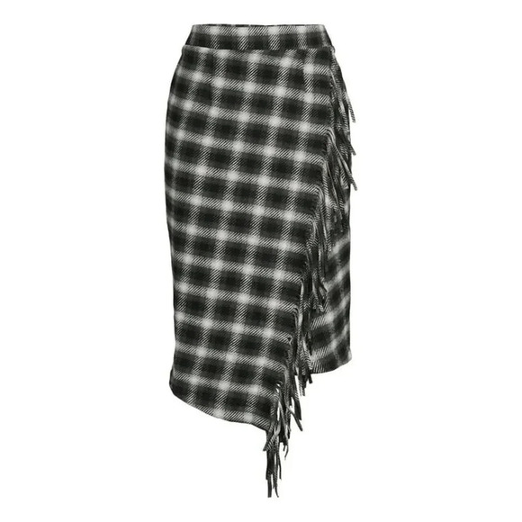 Time and Tru Faux Wrap Skirt black and white - Picture 1 of 6